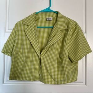 Aritzia Plaid Cropped Blazer